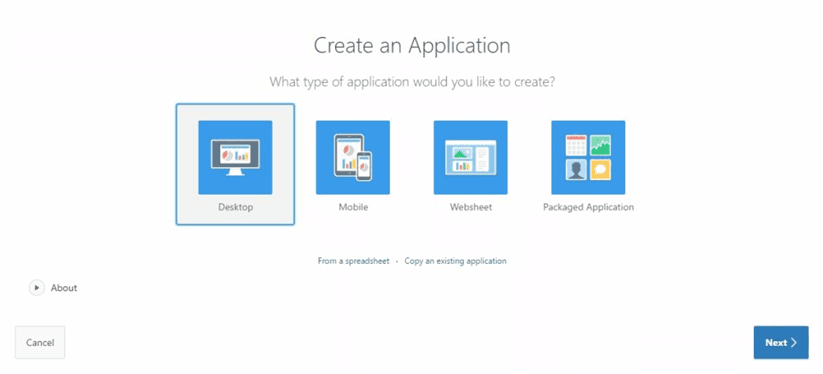 Oracle APEX Create an Application